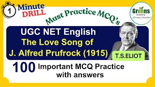 quotThe Love song J Alfred quot by TSELIOT  UGCNET  SET English MCQ Practice quiz  UPSC English [upl. by Legnaleugim116]