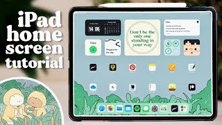 How to Customise your iPad Home Screen  Aesthetic  Productive  iPadOS15 ✧ [upl. by Ronald]