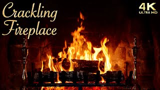 Cozy Crackling Fireplace 4K  Christmas Yule Log Ambience No Music [upl. by Brita]