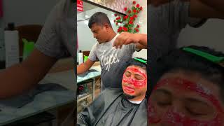 how to best use wax face nose ears warm waxing Demonstration Best wax service offer700shorts salon [upl. by Alanah486]