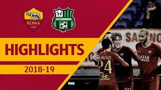 WHAT A GOAL FROM ZANIOLO Roma 31 Sassuolo Serie A Highlights 201819 [upl. by Idelia]