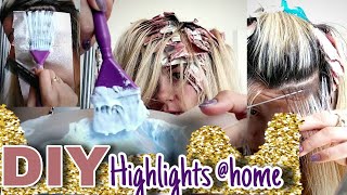 HOW TO  DIY Highlights at home  hairdresser shows how [upl. by Eiderf288]