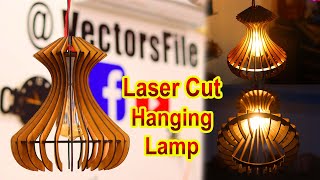 Laser Cut Wooden Hanging Lamp Pendant Light Lamp 3D Puzzle Model  Lighting Hanging Room Decor Lamp [upl. by Evadnee]