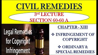 Copyright Infringement Lecture 3  Copyright Infringement Civil Remedies  Section 60 amp 60A [upl. by Syramad]