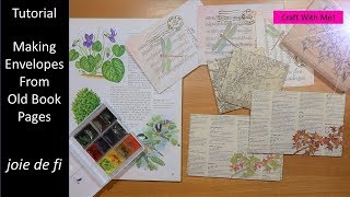 Tutorial Making Envelopes From Old Book Pages [upl. by Cohdwell]