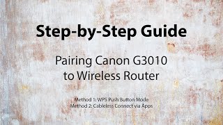 Canon G3010 WiFi Router Pairing  StepbyStep Guide with WPS Push Button or Canon PRINT Apps [upl. by Enelym]