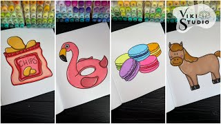 ASMR Coloring Book Satisfying and Relaxing Marker Art [upl. by Ainet]