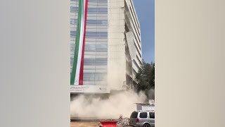 Moment huge slabs fall from building after Mexico earthquake [upl. by Let]