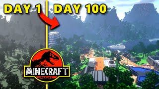 I Spent 100 Days Making Jurassic Park In Minecraft Creative [upl. by Ennayehc861]