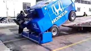 Zamboni Falls off Truck at Wrigley Field for the Winter Classic [upl. by Erait]