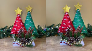 Diy mini Christmas Tree Table Decor christmasdecoration christmastree [upl. by Assirim686]