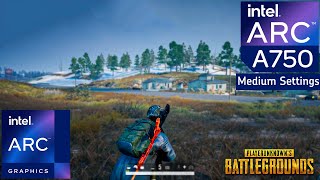 PUBG Intel Arc A750 8GB Benchmark Test FPS 1080P  AMD Ryzen 5 3600  MEDIUM Graphic Settings [upl. by Cloris]