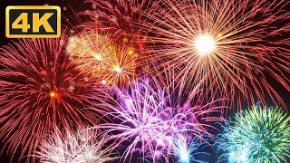 4K Amazing Fireworks Show with Sound 1 Hour Holiday Mood Relaxation Time [upl. by Enneire]