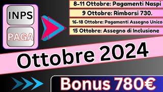 780€ INPS PAGA il 11 OTTOBRE Anticipazioni sui Pagamenti ed i Bonus [upl. by Agrippina796]