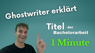 Titel der Bachelorarbeit Masterarbeit und Hausarbeit in 1 Minute formulieren 2022 [upl. by Elyod]