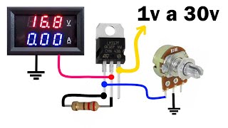 Como variar el voltaje hasta 30v usando el LM317 [upl. by Notna]