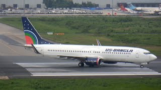 USBangla Airlines Boeing 737800 and Air India Depaeture from Dhaka Airport [upl. by Mechling]