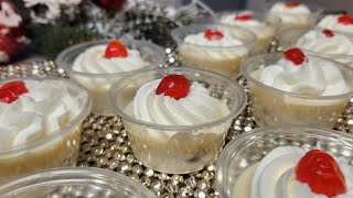 Christmas Cheesecake Cups  Ponche de Creme and Fruit Cake [upl. by Yanaton]