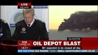 Buncefield Oil Depot Disaster  BBC News 24  11122005  0300pm [upl. by Norehc]