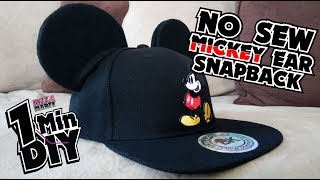 No Sew Mickey Ear Snapback Hat 7 Min Diy [upl. by Croteau]