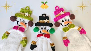 Bello Toallero Navideño tejido en CROCHET para adornar tu baño o la cocina [upl. by Notxed337]