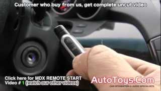 Acura MDX Remote Start 2 Avital Car Alarm and Idatalink Bypass by AutoToyscom D2D RS232 ADSCA [upl. by Hymen211]