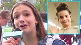 Annie Leblanc Crashes Jayden Bartels Interview  Hollywire [upl. by Nuahsyd]