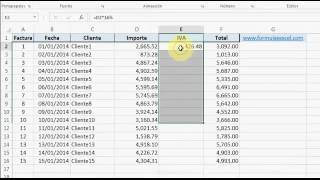 Como sacar el IVA en Excel con Formulas [upl. by Annalise449]