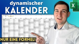 Excel Kalender 2024  Nur eine Formel😲📅 ewiger Jahreskalender mit Wochenende [upl. by Fabi277]