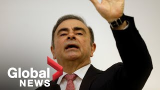 Fugitive exNissan boss Carlos Ghosn speaks after fleeing Japan  FULL [upl. by Anauqes]