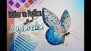 Papillon en Aquarelle  Facile  TUTORIEL Butterfly [upl. by Alissa240]