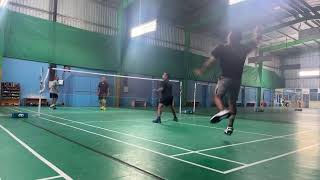 Highlights of double badminton matches between BhaskarAnoop Vs SenthilPraveen badminton ytshort [upl. by Ahseirej455]