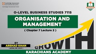 BUSINESS STUDIES O LEVELS 7115 ORGANISATION OF MANAGEMENT CHAPTER 7 Lecture 2 [upl. by Innej440]