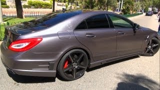 Mercedes CLS 63 AMG  with unknown Bodykit  Brabus  No  matte Stealth GSC wide Body [upl. by Aruabea335]