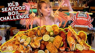 10LB SEAFOOD BOIL MUKBANG CHALLENGE at the Juicy Seafood in Columbus Georgia RainaisCrazy [upl. by Trometer]