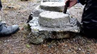 Experimental archaeology Splitting a millstone [upl. by Antoine723]