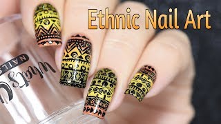 Ethnic Tribal Nail Art  Этнический дизайн ногтей [upl. by Snehpets]