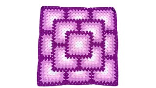 Como tejer el Cuadrado o muestra de colores N° 66 a crochet para colchas y cojines paso a paso [upl. by Floris]