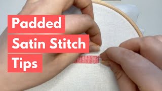 Padded Satin Stitch  Embroidery for Beginners  Embroidery Letters  Embroidery Stitches [upl. by Orna]