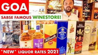 FAMOUS PANJIM WINESTORE  New Liquor Rates Goa  2021  GOA VLOG  Whiskey Vodka Rum Beer Hindi [upl. by Enelrad]