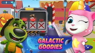 Talking Tom Gold Run Galactic Goodies  Unicron Angela amp Dino Ben VS Raccoon Truck Boss 🦝Candy World [upl. by Eat939]