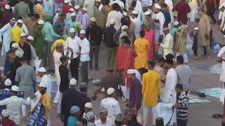 Muslims in New Delhi celebrate Eid alAdha [upl. by Drarej]