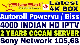 Starsat 2000 HD Extreme  Latest 4K Set top boxAutoroll powervuAutoroll Biss2 Years CCCAM server [upl. by Ttelracs916]