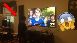 INSANE KID RAGES OVER BACK TO SCHOOL COMMERCIALS SMASHES TV [upl. by Naara]