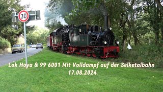 Lok Hoya amp 99 6001 mit Volldampf auf der Selketalbahn 17082024 4K [upl. by Skricki]