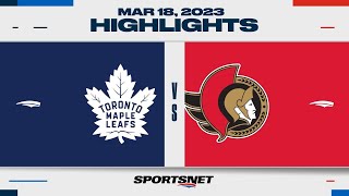 NHL Highlights  Maple Leafs vs Senators  March 18 2023 [upl. by Schroer]