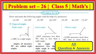 Problem Set 26 Class 5 Maths Angles Ch 6 State Board Maths Std 5th [upl. by Rhoda]