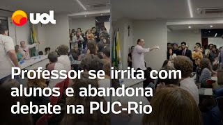 Professor deixa debate sobre Hamas x Israel após discutir com alunos na PUC [upl. by Atsocal139]