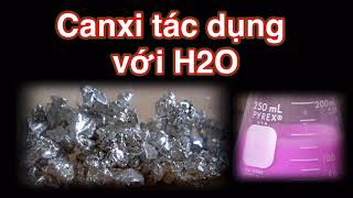 Canxi tác dụng với nước  Ca  H2O  Kim loại kiềm thổ tác dụng với nước [upl. by Nobell]