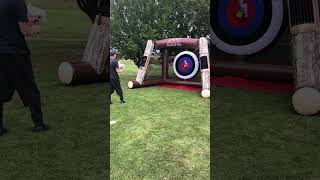 Inflatable Axe Throwing Game Hire  Bexleyheath Crayford Welling Erith Barnehurst Bexley Sidcup [upl. by Vizzone803]